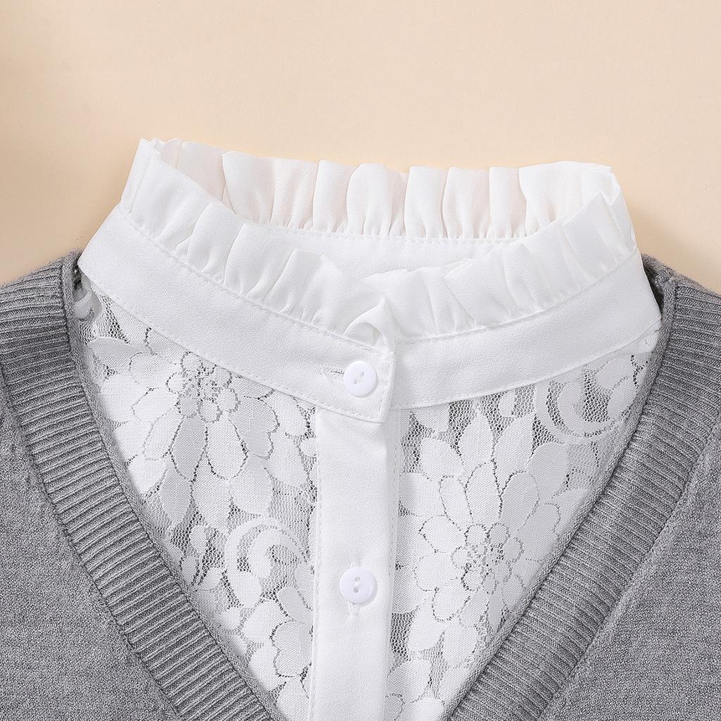 Ladies Lace Fake Collar Versatile Stand up Collar Fake Collar Semi Transparent Breathable Decoration Detachable Fake Collar