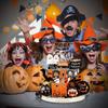 Halloween Tiered Tray Decor - Cute Ghost Signs, Black & Orange Home Decor, Creative Holiday Shelf Display