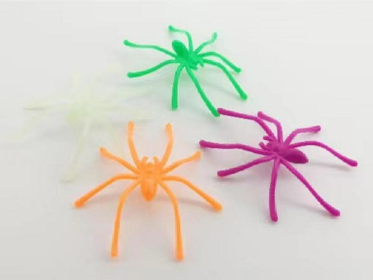 12 Black Luminous Small Halloween Prank Spiders