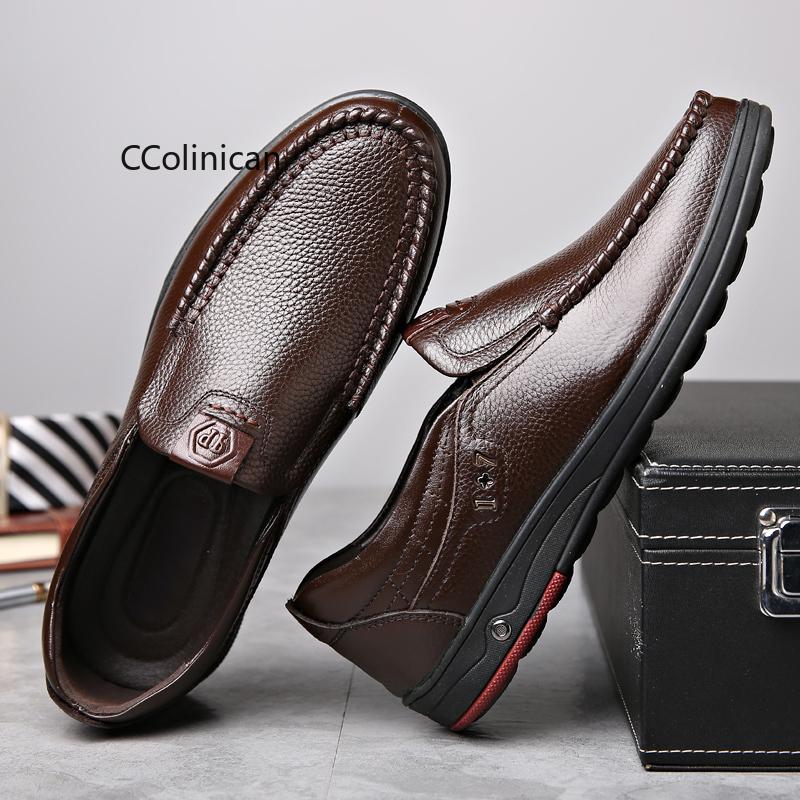 Leisure Handmade Genuine Leather Loafers Men's Shoes Formal Business Design Luxury Shoe Man Casual Genuine Leather Shoes