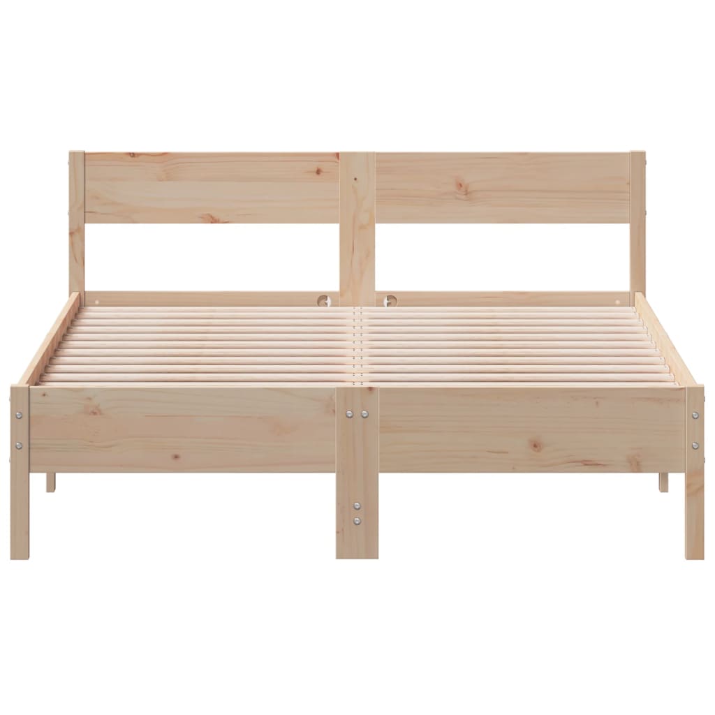Vidaxl Bed Frame Without Mattress, 150X200 Cm, Solid Pine Wood