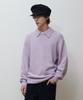 BEYOND CLOSET [Collection Line] Modular Collar Wool Knit Lavender