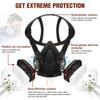 6200 Dust Gas Mask Anti-fog Safety Goggles Black Half Face Gas Respirator Epoxy Resin Painting Spray Polishing Work Safety
