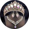 Elegant Big Tiaras and Crowns Bridal Jewelry Sets for Women Prom Wedding Crown With Choker necklace earrings Pageant Tiara Set