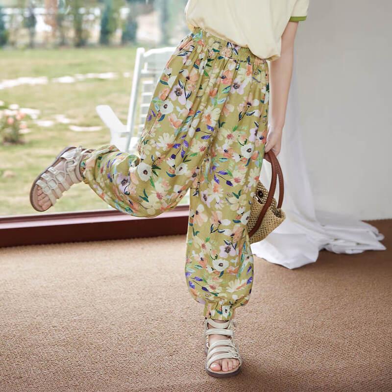 LUSON Chen Dazhu Girls  Floral Lantern Anti-Mosquito Long Pants 160