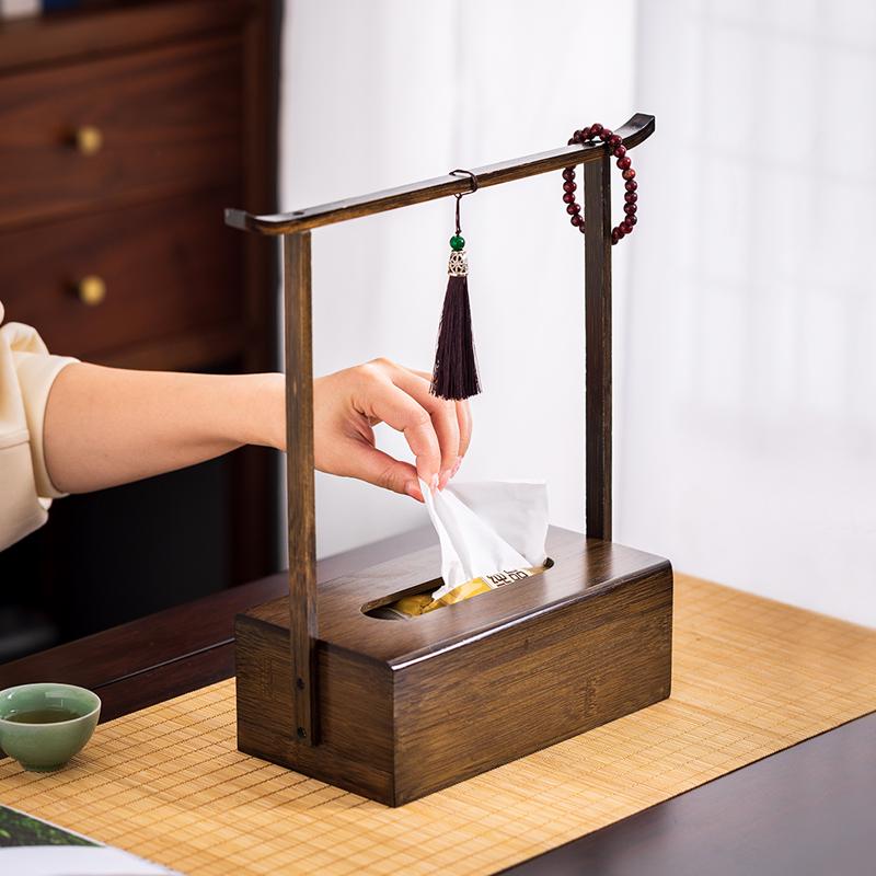 Chinese Zen-Inspired Tissue Holder for Home and Tea Room