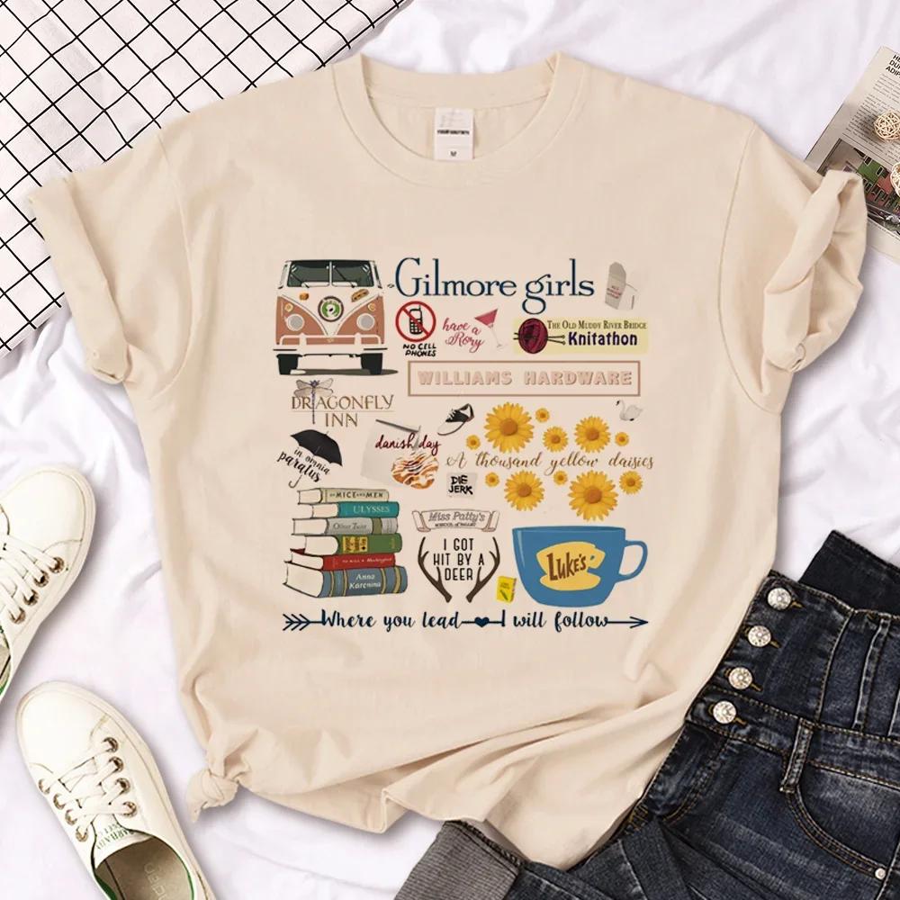 Gilmore Girls T-shirts Women Manga Graphic Harajuku Tee Girl Japanese Clothes Summer T-Shirts Fashion Short Sleeve Tops