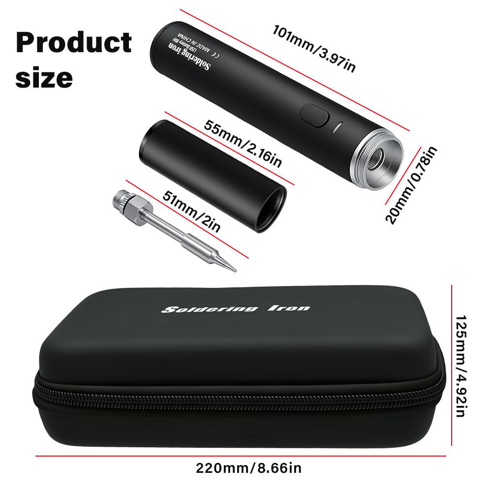 Wireless 5V Soldering Iron Set 18350 Lithium Battery USB Charging DIY Repair Tool Manual Radio Adjustable Temperature