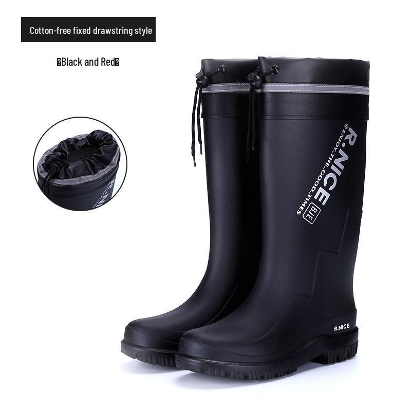 Men's British-Style Non-Slip Warm Rain Boots - 2024 Korean-Inspired Comfortable Long Boots