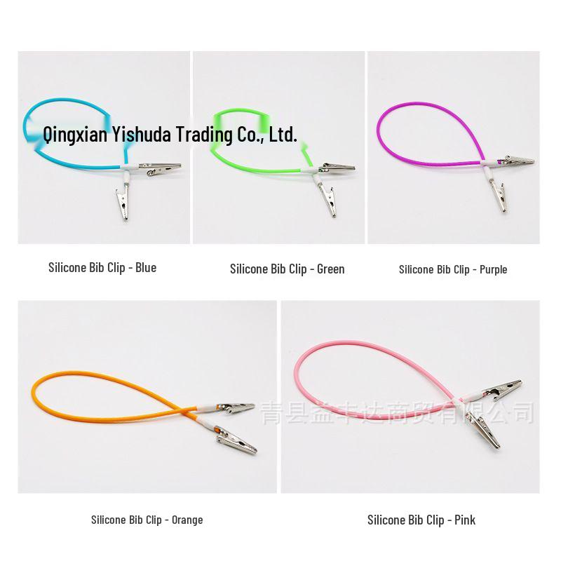 Dental Silicone Bib Clip with Stainless Steel, Double-Ended for Clinics