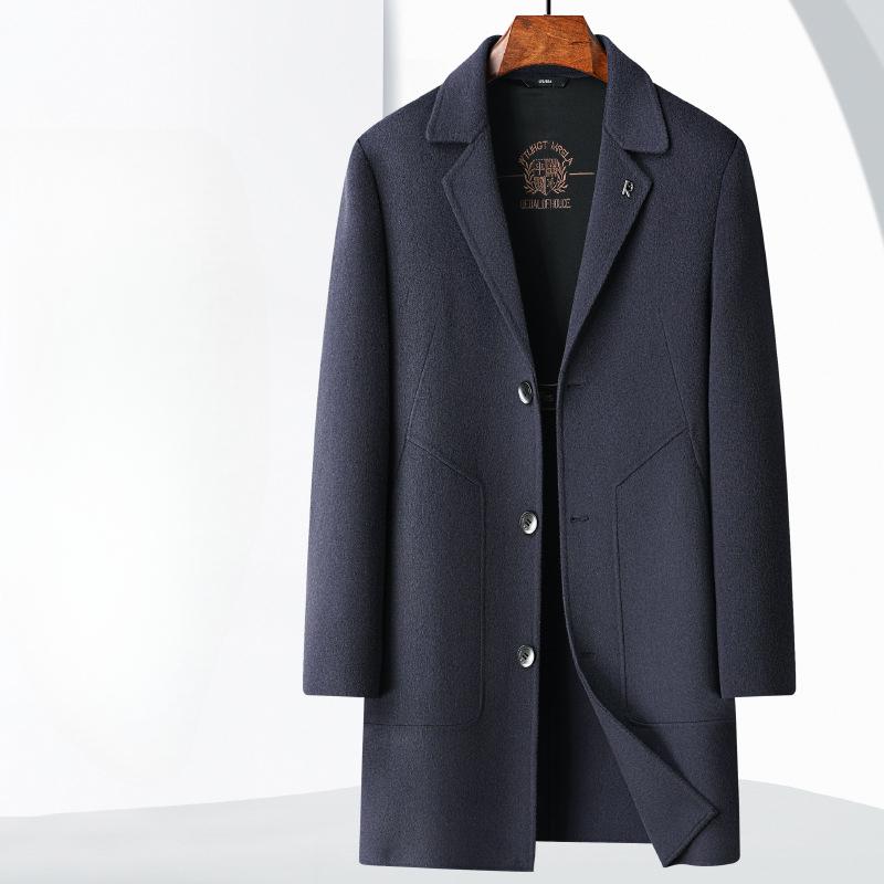 Autumn and Winter Medium and Long Woolen Trench Coat Light Luxury Business Suit Collar Double-sided Woolen Thermal Jacket