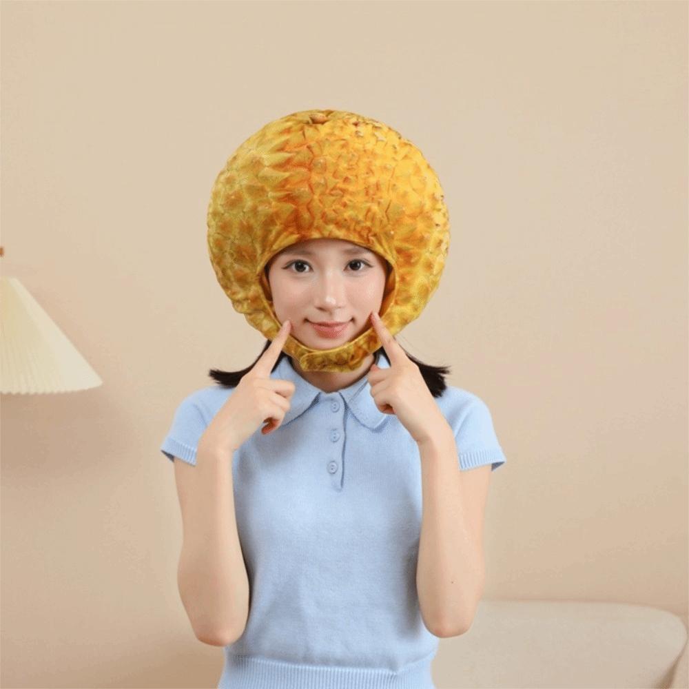 Soft Comfortable Durian Plush Hat Cartoon Durian Photo Hat Whimsical Simulation Fruit Hat Party