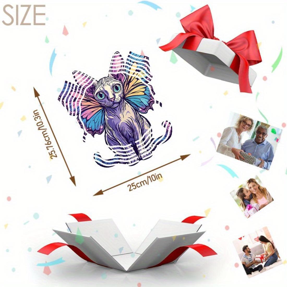 

1pc Mandala Style 3D Rotating Wind Chime with Unique Butterfly Wing Kitten Design - Vibrant Metal Art Decor, No Power Needed