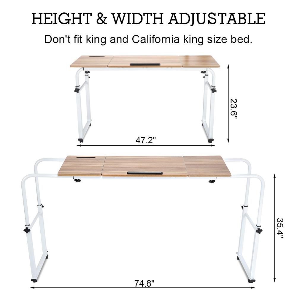 Adjustable Laptop Cart Mobile Computer Desk Overbed Writing Table with Wheels 01#