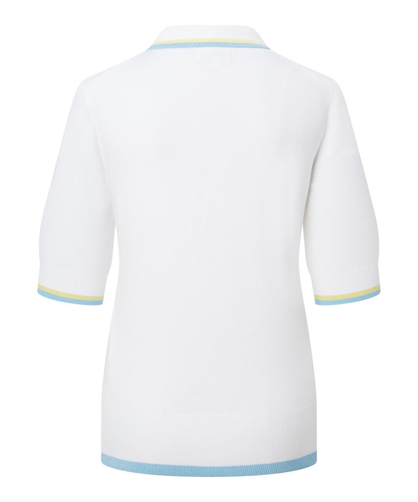 Antomas Circle Spaceship Logo Knit Polo Women - White
