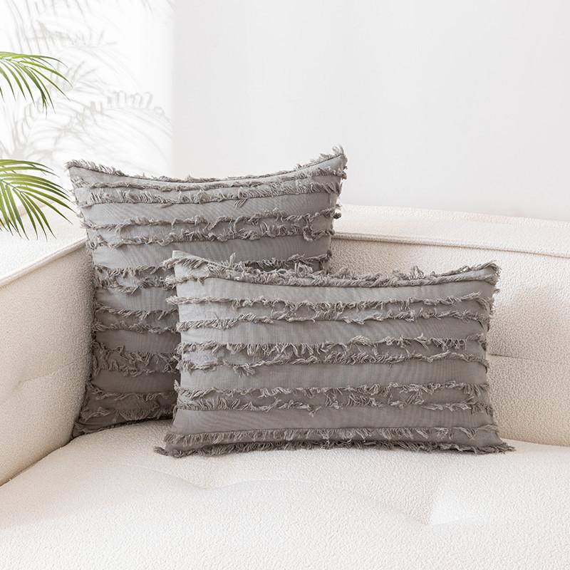 Bohemian Style Cotton And Linen Pillowcase Pillow Without Core Cut Flower Tassel Sofa Cushion Cover