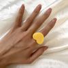 Personality Resin Geometric Ring Temperament Ring New Peach Heart Shaped Ring