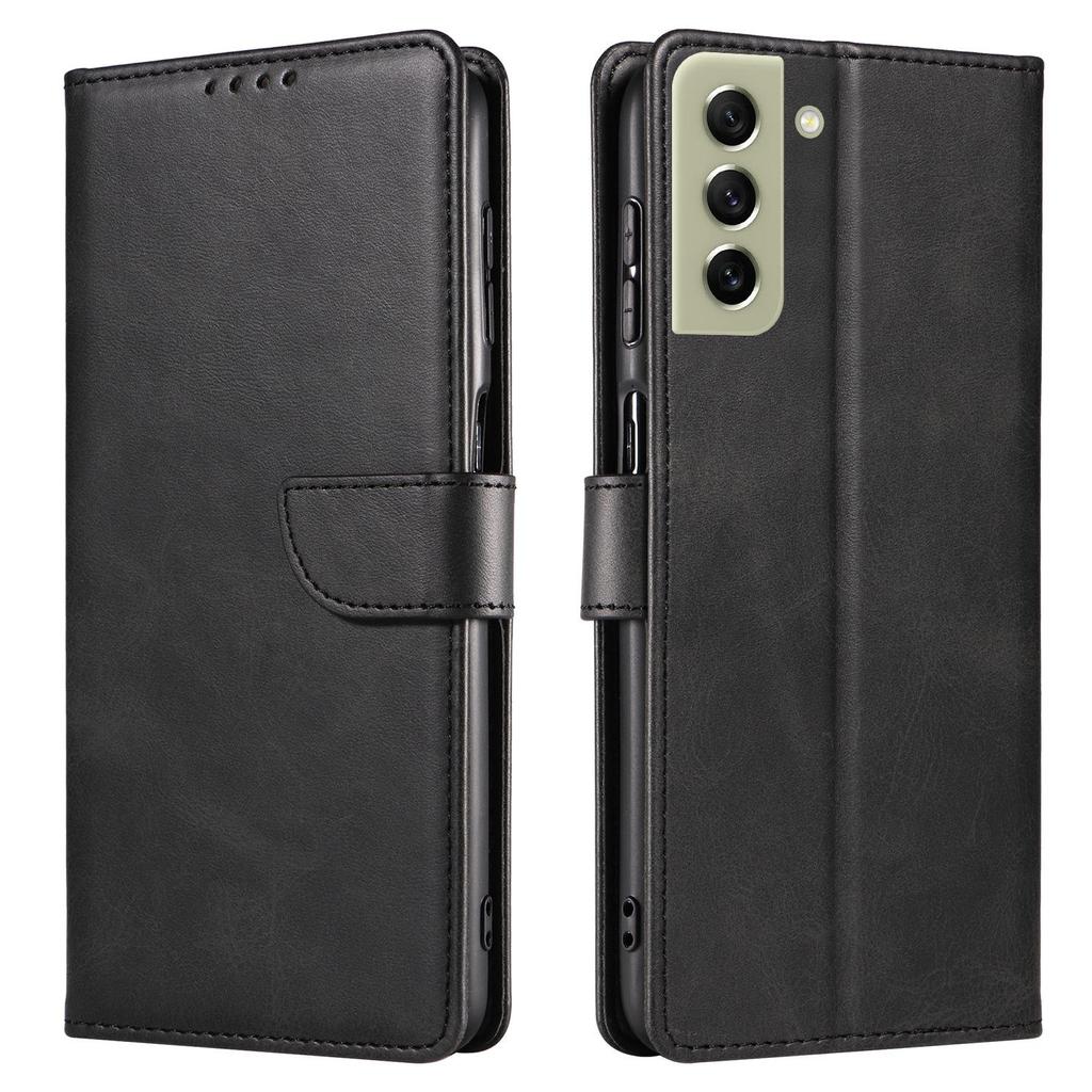 Samsung S21FE Leather Case with Calf Pattern and Flip Cover