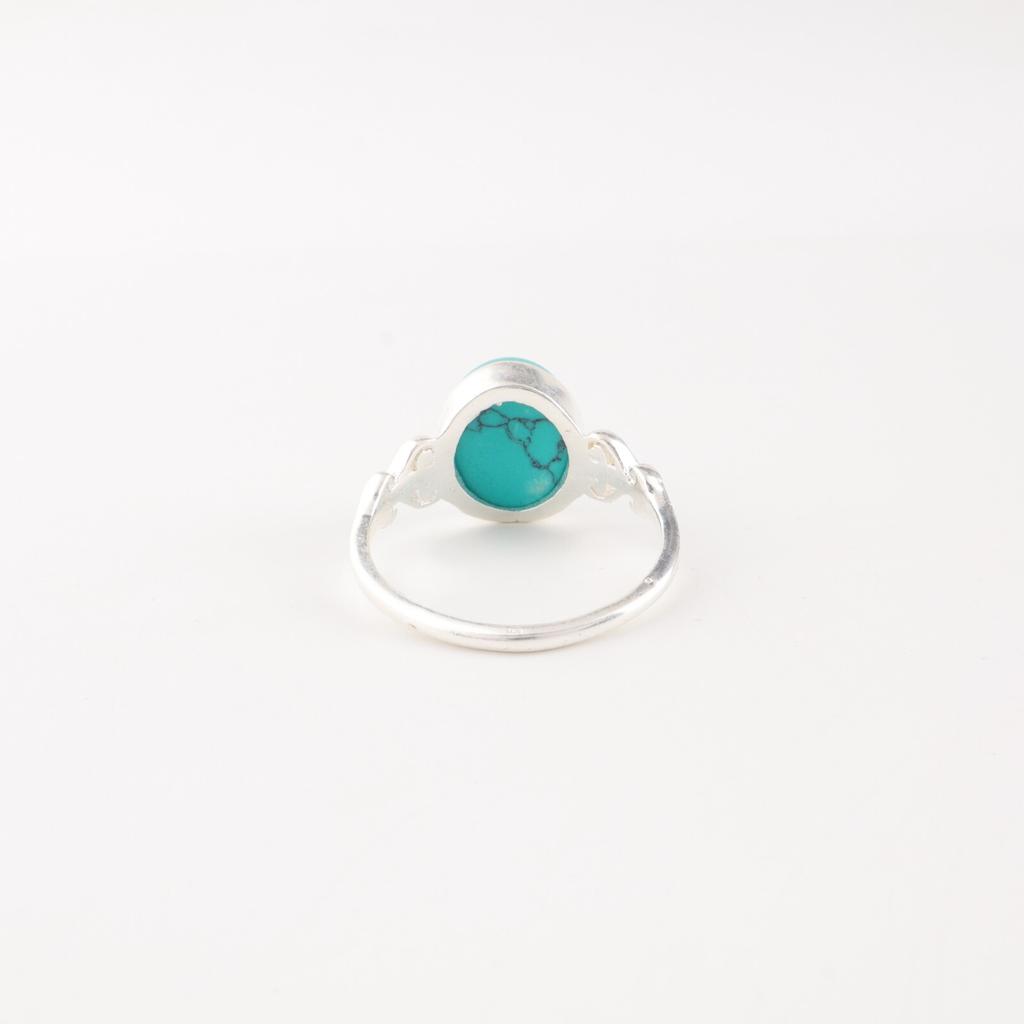 Natural Blue Turquoise Gemstone925 Sterling Silver Jewelry Handmade Ring For Her RR-66-34
