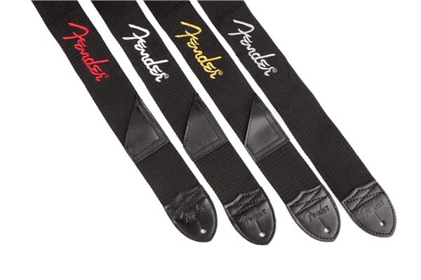 Sangle Poly Fender 2 Pouces Noire avec Logo Blanc