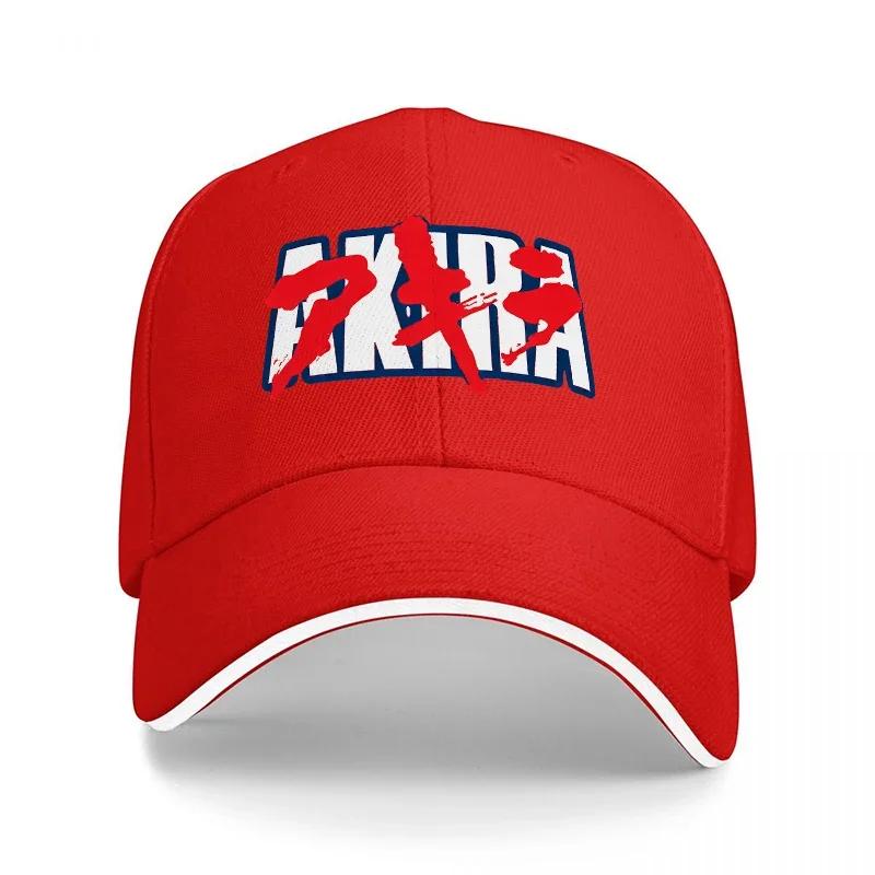 AKIRA Logo Black Baseball Cap with Red and Blue Graphic Design for Streetwear Fashion Fans and Anime Enthusiasts