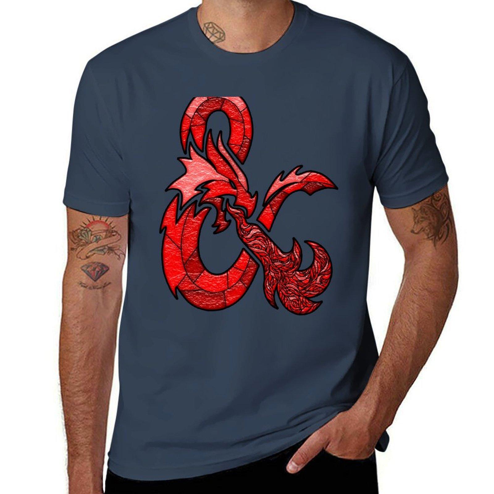 Dd Stained Glass Logo Original Red Tshirt Classic Basic Casual Tshirt S