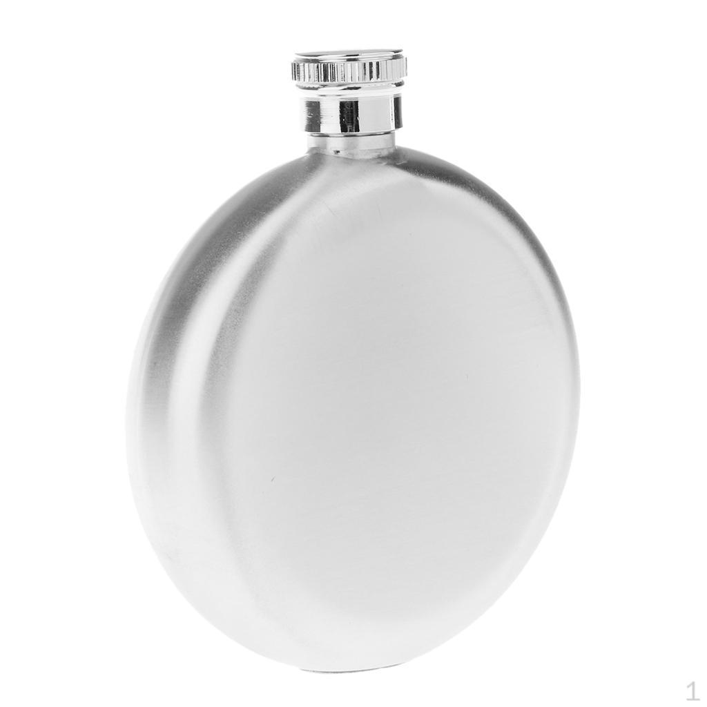 5oz Portable Stainless Steel Liquor Hip Round Flagon Silver