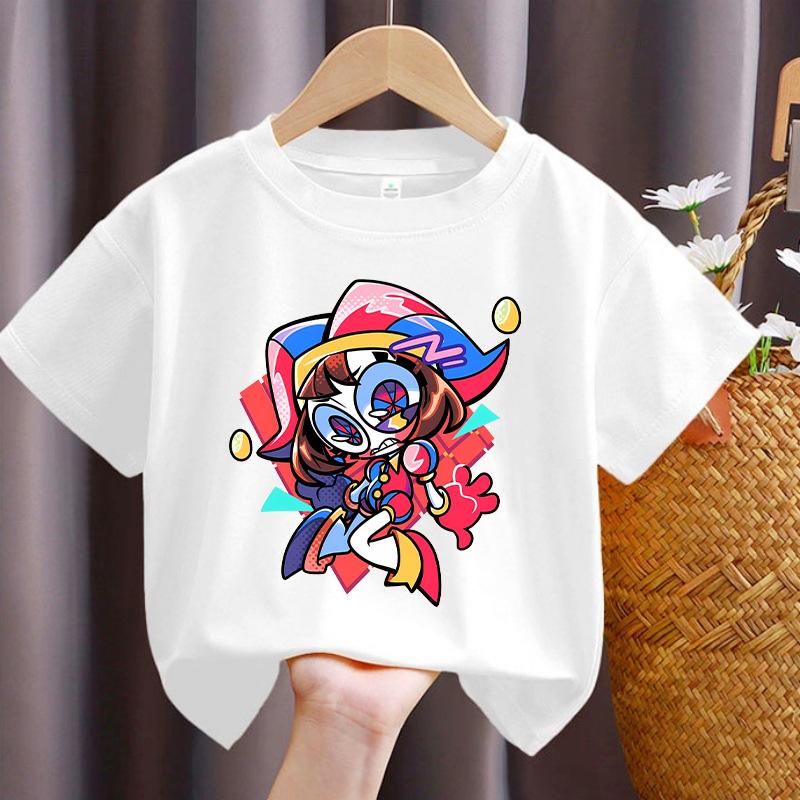 The Amazing Digital Circus Children TShirt Cartoon Printed T Shirts Boys Casual Sports Short Sleeves Tops Summer Kids Clothing