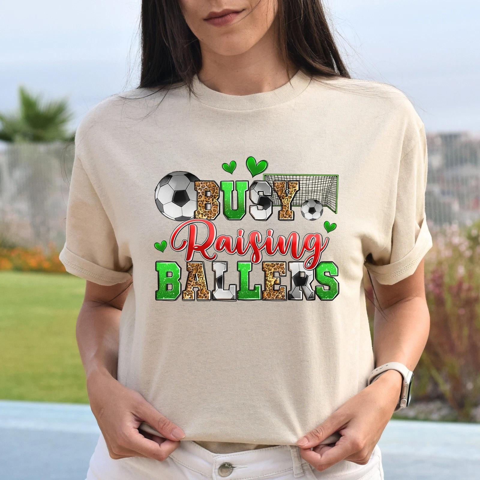 Soccer - busy raising ballers Unisex t-shirt soccer mom tee gift L