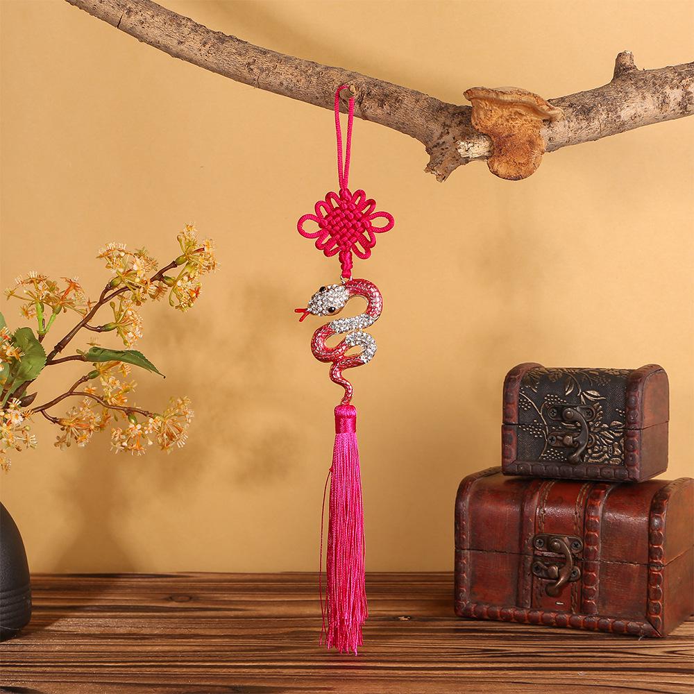 Chinese New Year Diamond Snake Tassel Car Pendant