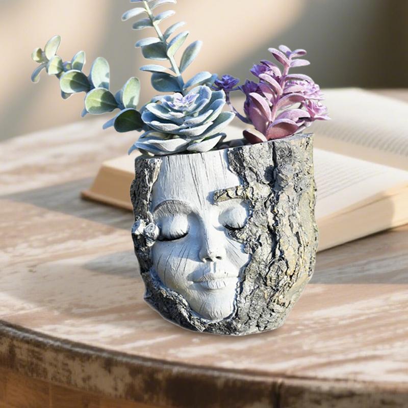 Creative Girls Face Head Flower Planter Succulent Plant Container Pot Flowerpot Home Decor Tabletop Ornament Garden Decoration