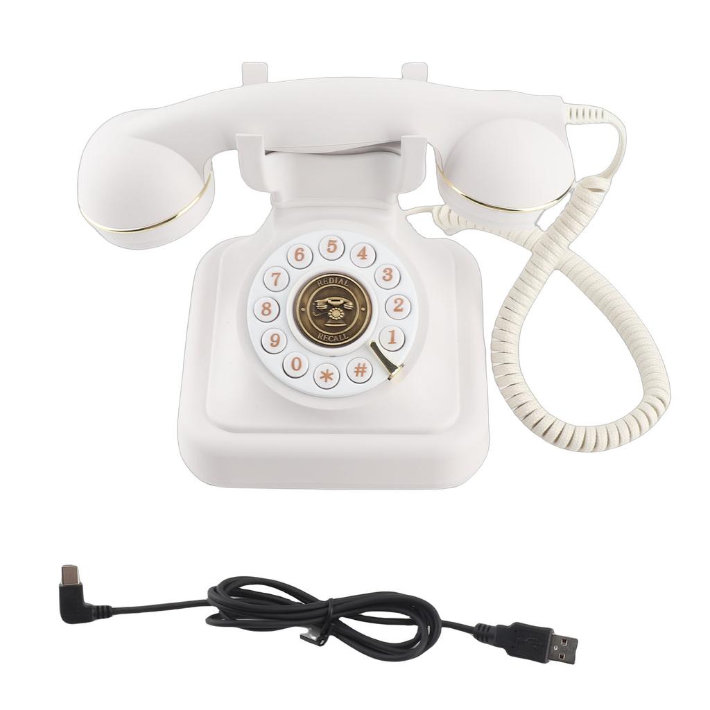 Vintage Telephone Sound Guestbook Function Decorative Retro Landline for Home Wedding Party