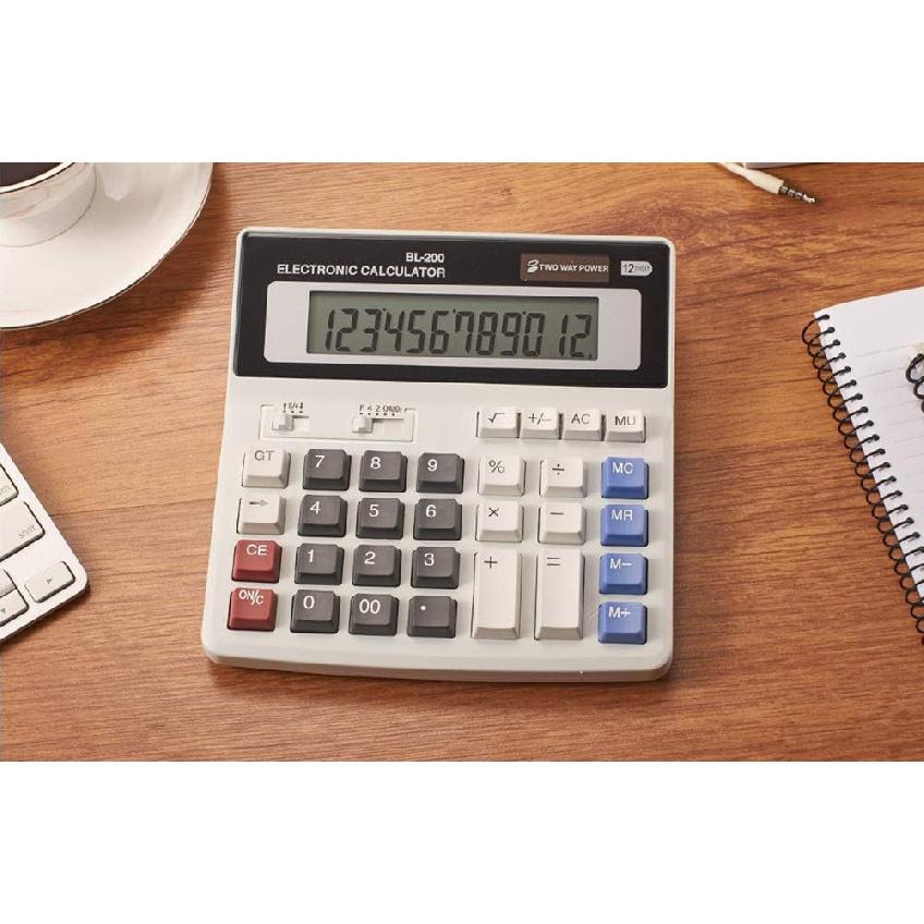 12-Digit Battery Dual Powered Handheld Electronic Business Mini Solar Basic Desktop Financial Scientific Office Calculator, Simple Desk Calculators