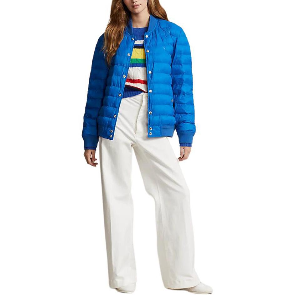 Polo Ralph Lauren Ikone Besticktes Pony Logo Baumwolljacke Damenjacke Blau 211924043-001