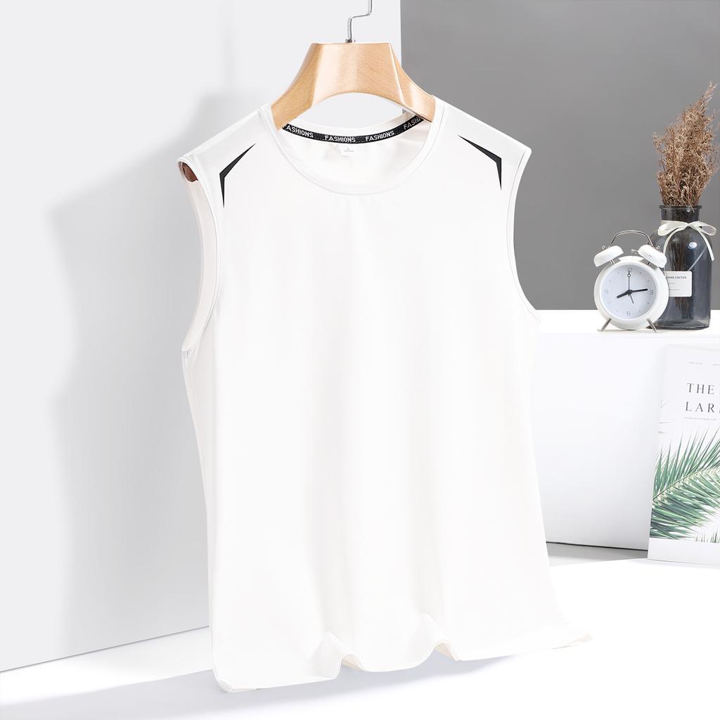 T-shirt Estiva Larga a Maniche Corte Monocolore da Uomo, T-shirt in Seta Ghiacciata