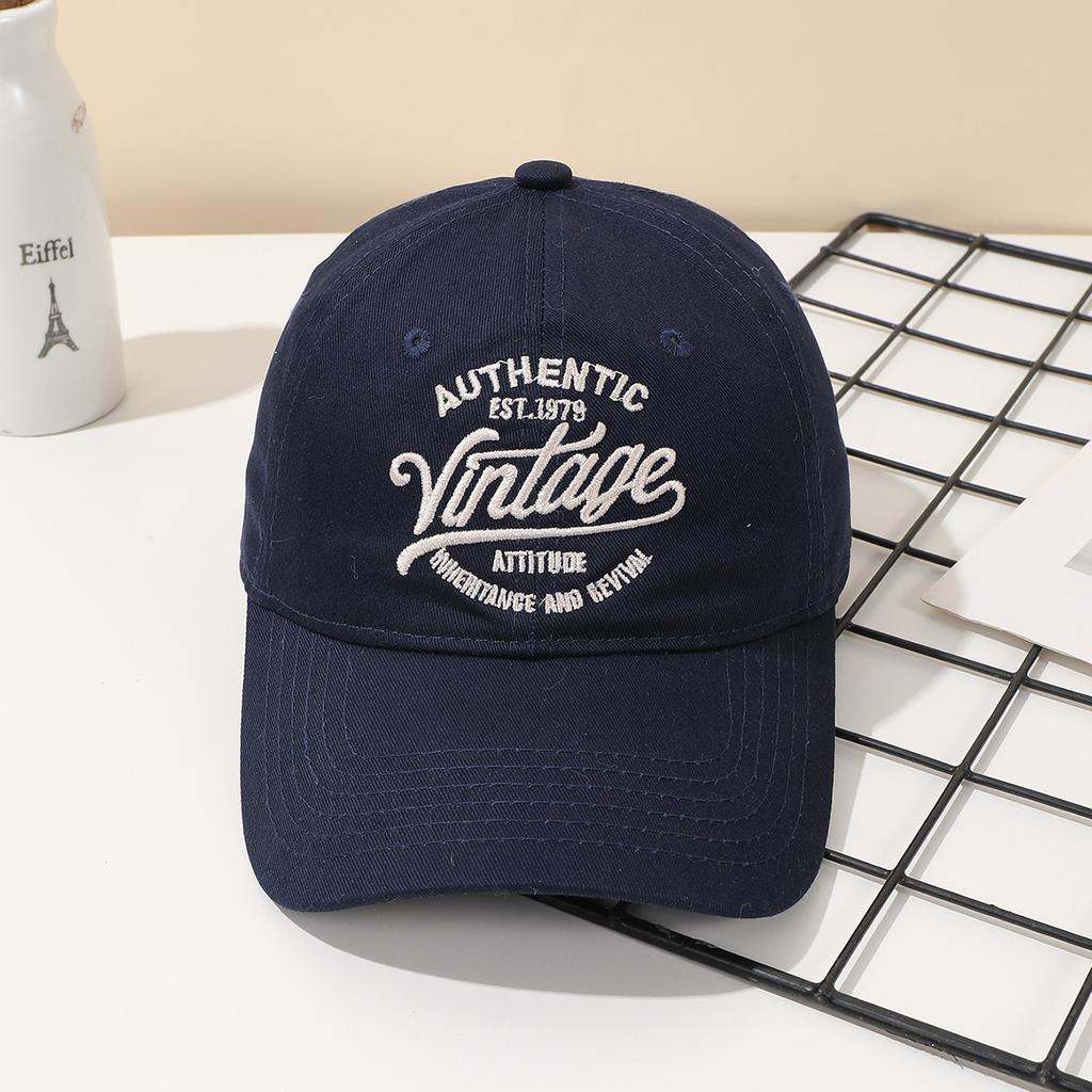 Retro English Embroidery Baseball Cap, Casual Streetwear Style, Unisex