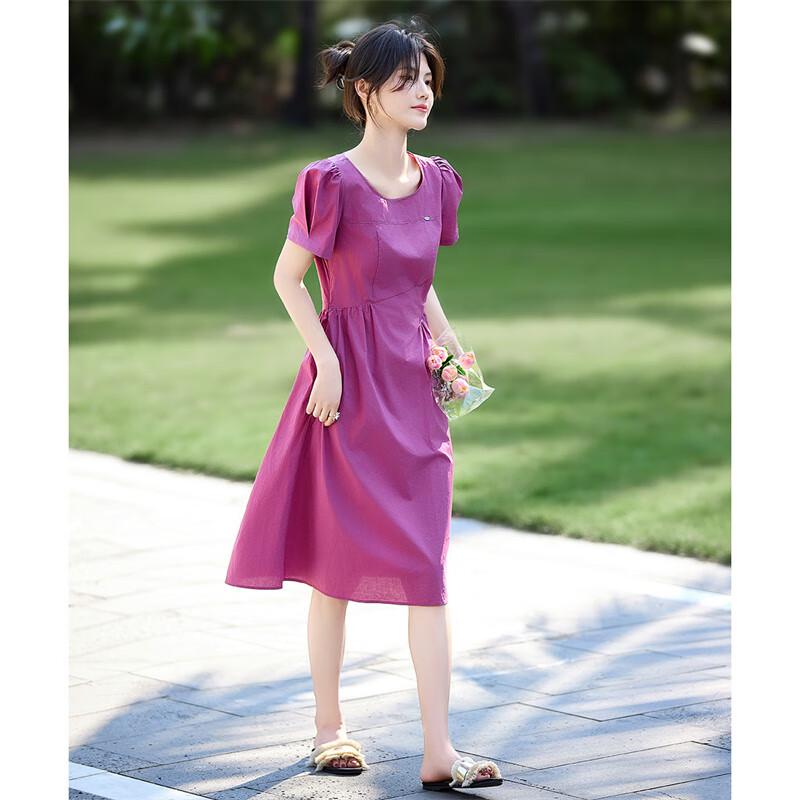 Princess Sleeve Ruched A-Line Midi Dress