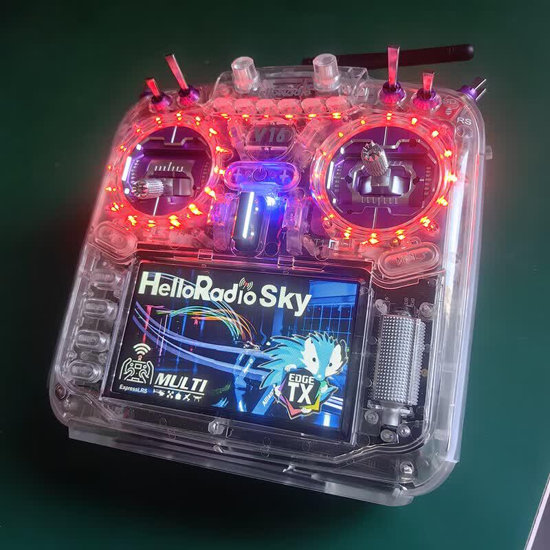 HELLORADIOSKY V16 Transparent Shell Multi-protocol FPV Remote Controller