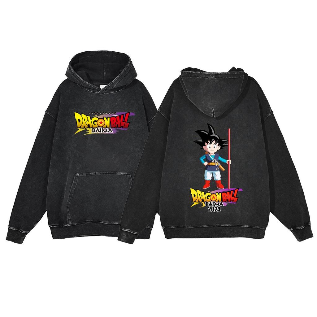 Anime Dragon Ball DAIMA 440g Vintage Streetwear Cotton Hooded Sweatshirt