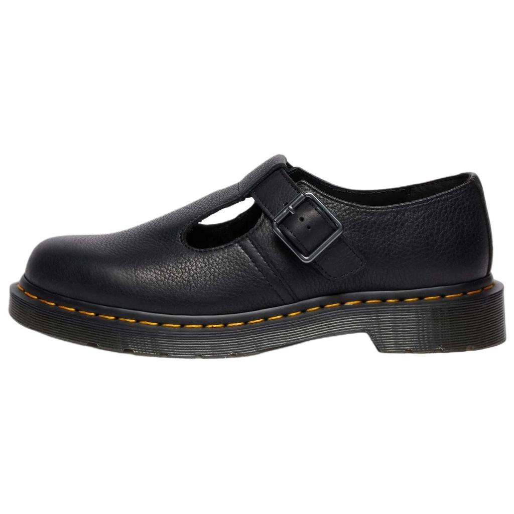 Dr.Martens Polley Pelle di Mucca Resistente all'Abrasione Scarpe Casual Basse Unisex Nero 41408001