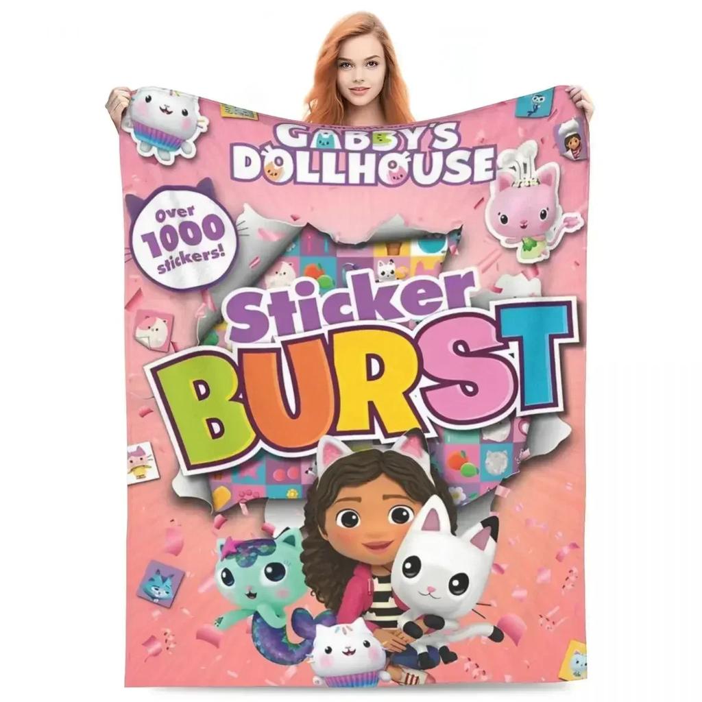 Cute G-Gabbys Girl Dollhouse Blankets Fleece Spring/Autumn Magic House Breathable Soft Throw Blanket for Bed Couch Rug Piece