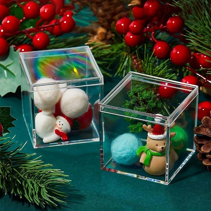 8pcs Transparent Acrylic Box Set with Lid Dustproof Lidded Square Plastic Storage Container Versatile Home Organization Supplies