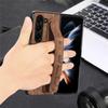 Retro Luxury Skin-Friendly Leather Parttern Phone Case For Samsung Galaxy Z Fold 7 6 5 4 3 Pen Slot Wrist Strap Protection Cover