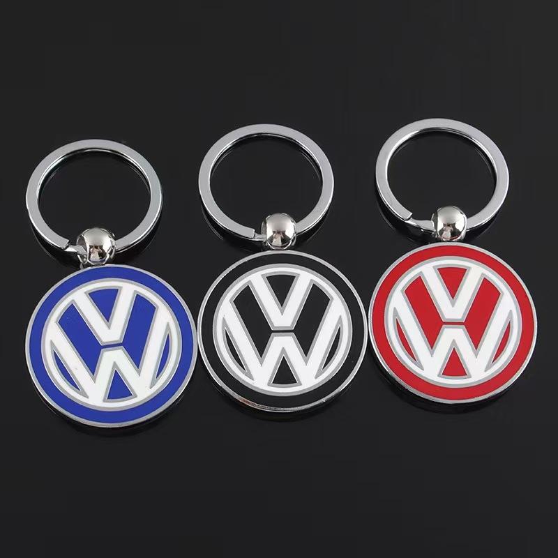 Valve Stems Caps 3D Metal/Leather Car Logo Key Chain Keyring Auto Accessorie For Volkswagen VW Polo Arteon Jetta Phaeton Teramon XV9