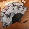 Chinese Style Silk Hand Fan Ink Wash Painting Dance Fan Elegant Retro Fan  Hanfu Cheongsam