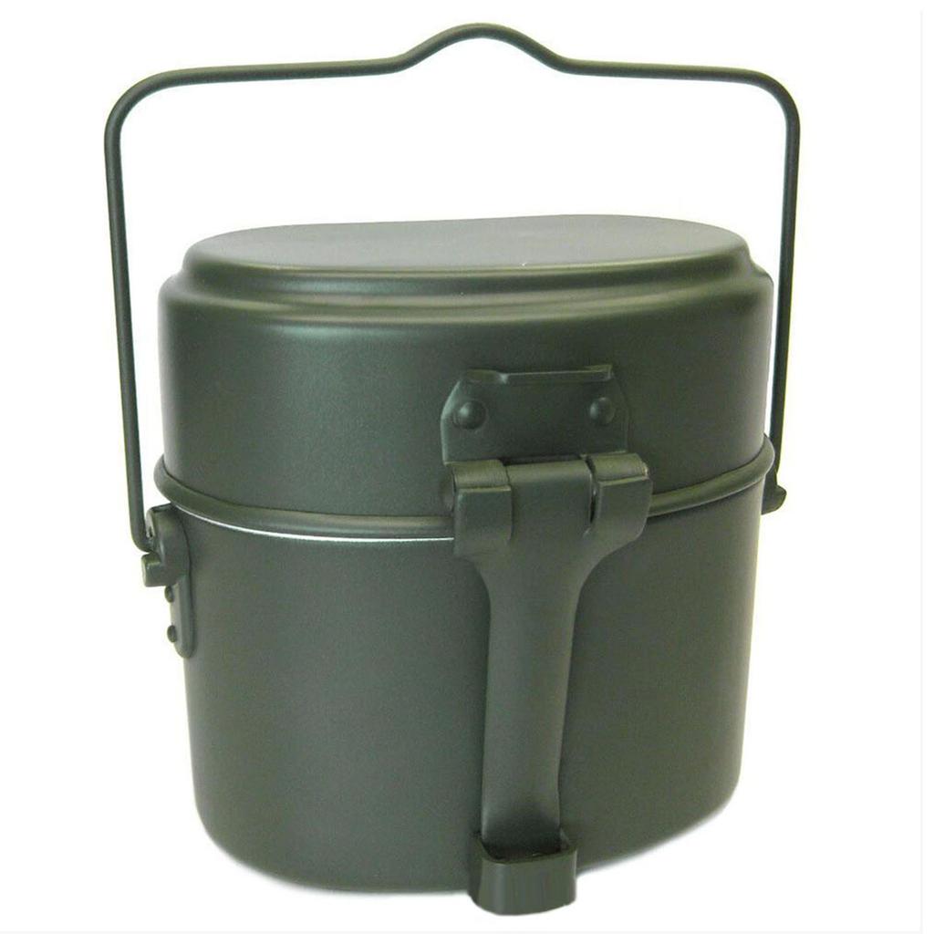 Camping Cookware Lunch Box German Style Aluminum Portable Thickened Handle Metal Lunch Box for