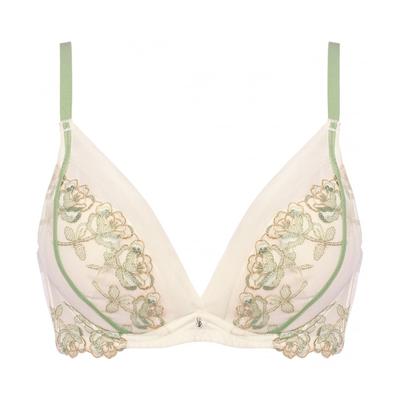 AMOSTYLE Charming Slim Line Deep V Bra Handsome Rose M015 Size F65 Glamor(R) (White)