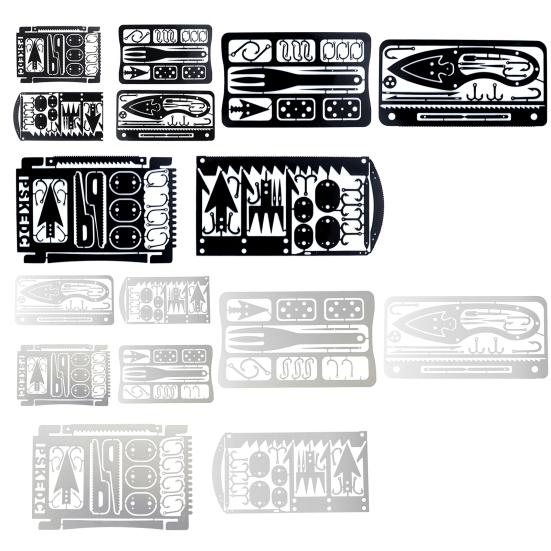 Fishing Hook Card Creative Multifunctional Stainless Steel Camping Survival Tool Card for Camping