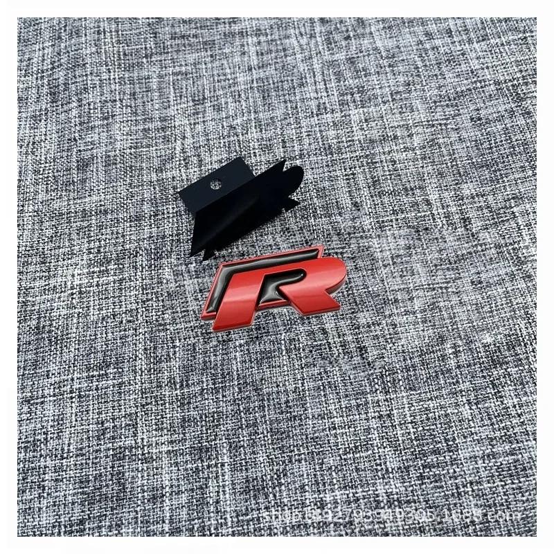 opq1 R Rline Metal Car Front Grill Trunk Sticker Accessories For Volkswagen VW GTI Polo Golf MK8 Lamando Passat Magotan Tiguan Jetta