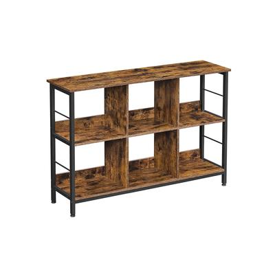 Libreria, Scaffalatura, Mobile TV, Tavolino Consolle, 6 Scomparti, per Ufficio, Soggiorno, Camera da Letto, 33 x 120 x 80 cm